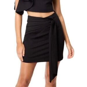 ELLIATT Women's Komodo Pleated Mini Skirt Size XS Black Draped Stretch NWOT